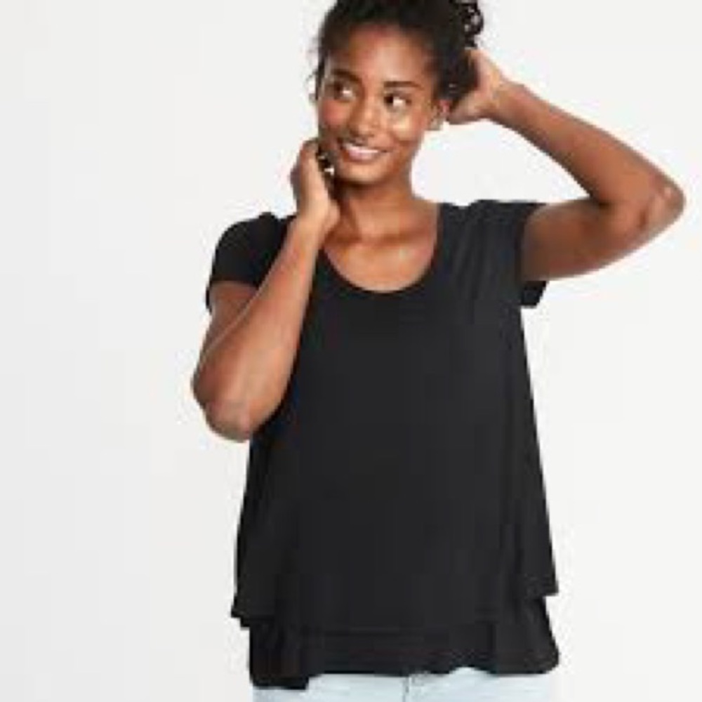 Stretchy old navy black nursing top in size Medium